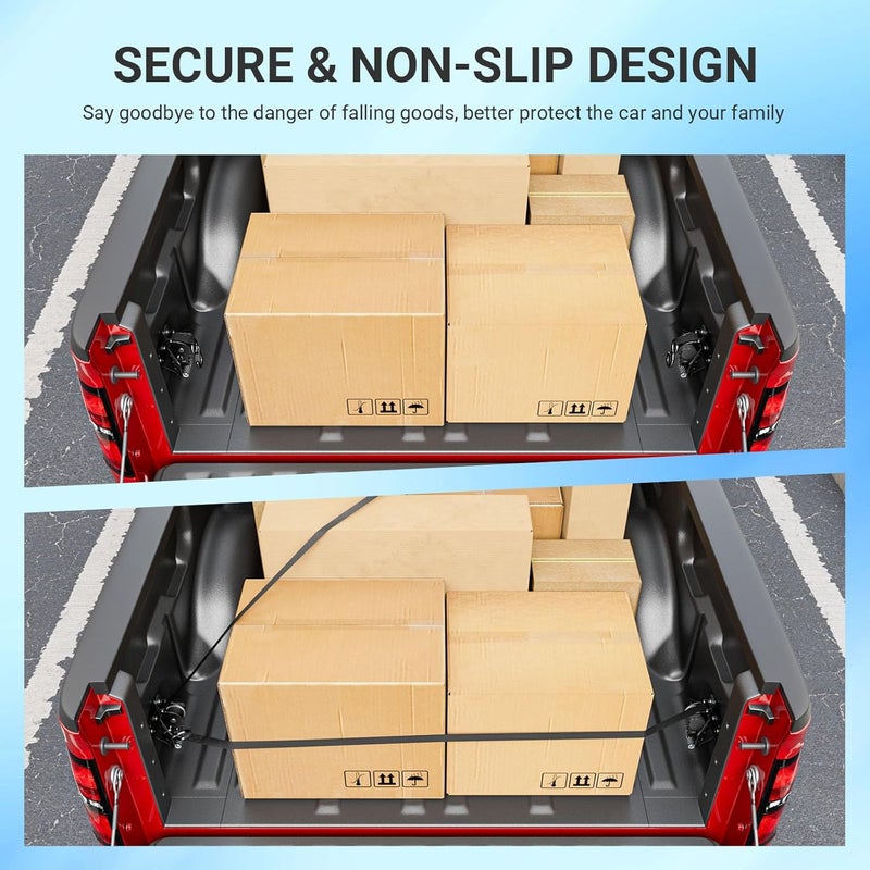 SZYANG 2PCS Retractable Ratchet Straps Compatible with 2009-2014 Ford F150 Retractable Tie Down Straps Replacement for 2009-2014 Ford F-150 Accessories - Image 3